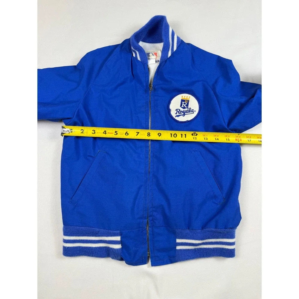 Vtg Kansas City Royals Baseball MLB Jacket Youth Kids Sz Med Blue White Athletic